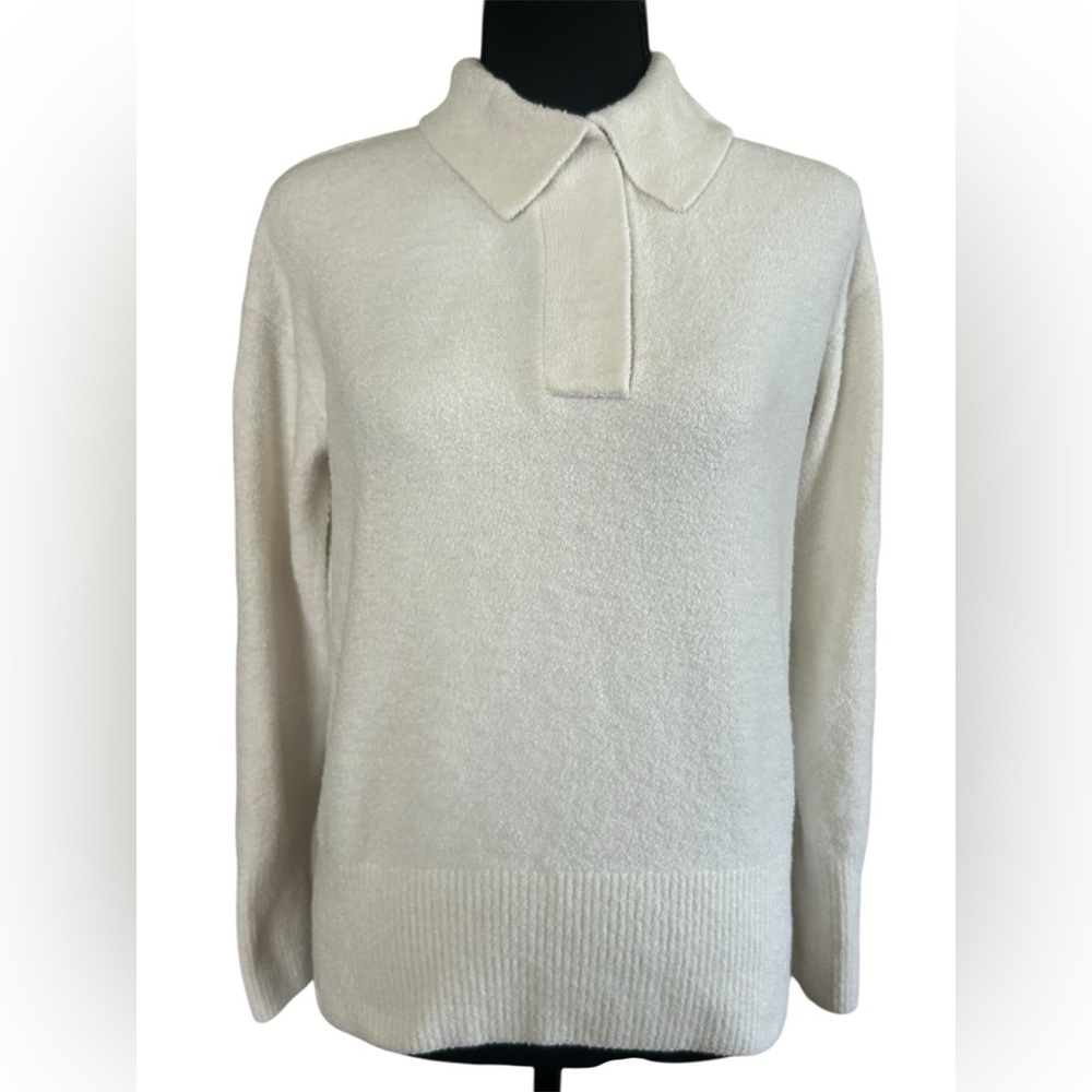 Barefoot Dreams Collared Sweater Quiet Luxury Knit Elevated Loungewear Small
